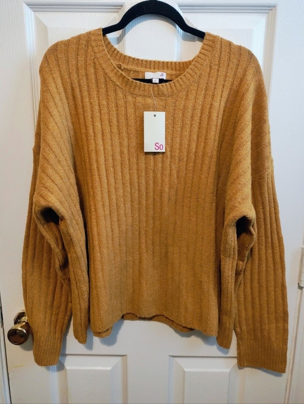 SO Sweater Sweat Shirt || Ribbed Slouchy Crewneck Size XL